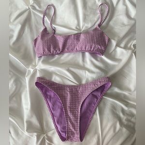 Billabong size small purple and white bikini